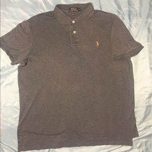 Ralph Lauren Polo Shirt Gray Pima Cotton Large