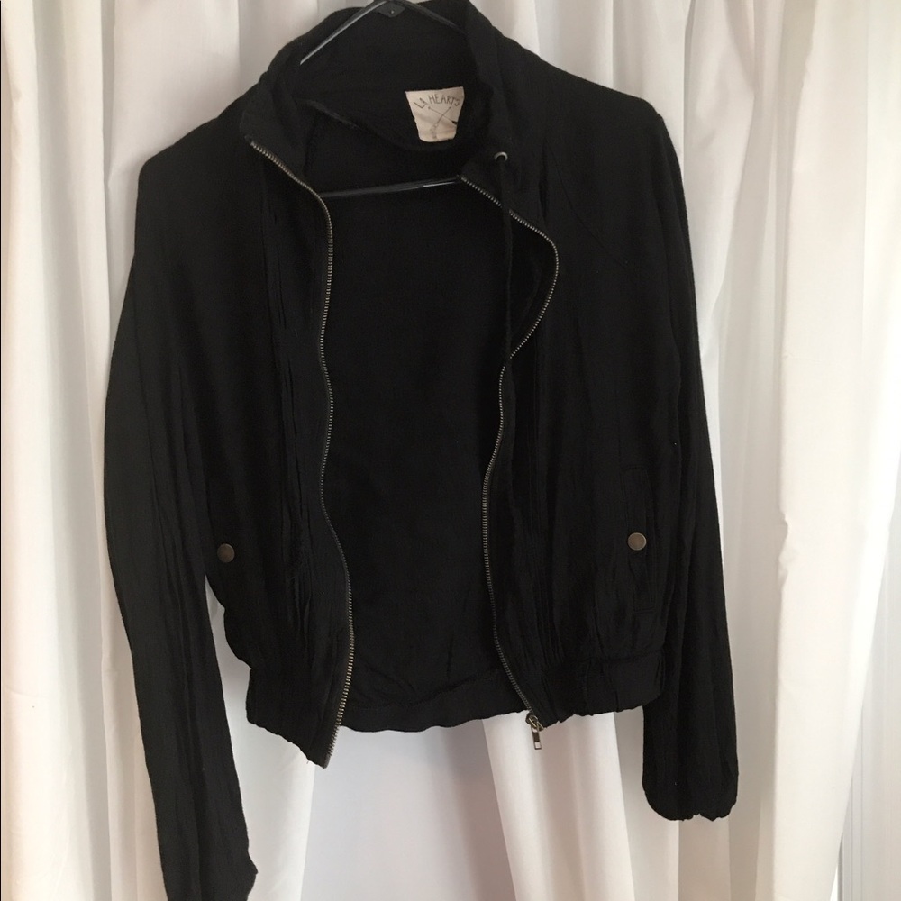 black LA Hearts zip up jacket