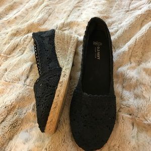 Black crochet espadrilles