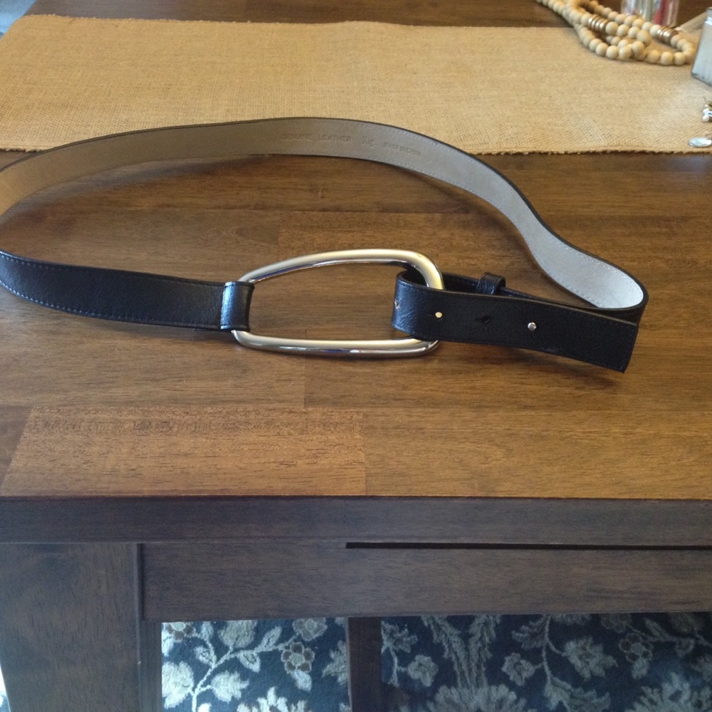 Genuine black leather belt