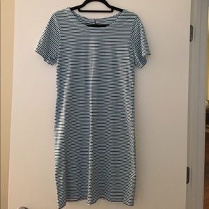 Merona blue white teal stripe short sleeve dress Merona blue white teal stripe short sleeve dress