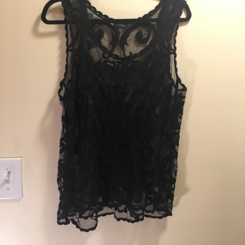 Express lace mesh tank