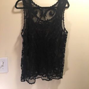 Express lace mesh tank
