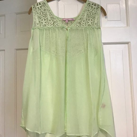 NEVER WORN CALYPSO ST. BARTH lime green sheer top - Picture 1 of 4