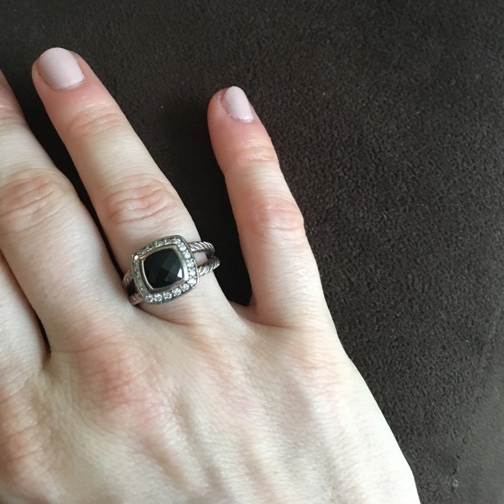 David yurman ring- black with diamonds