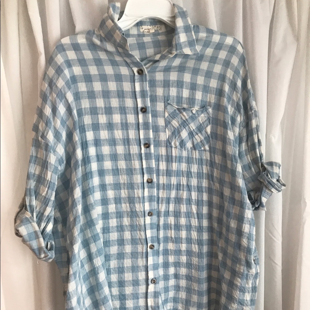 checkered blue and white dress/top