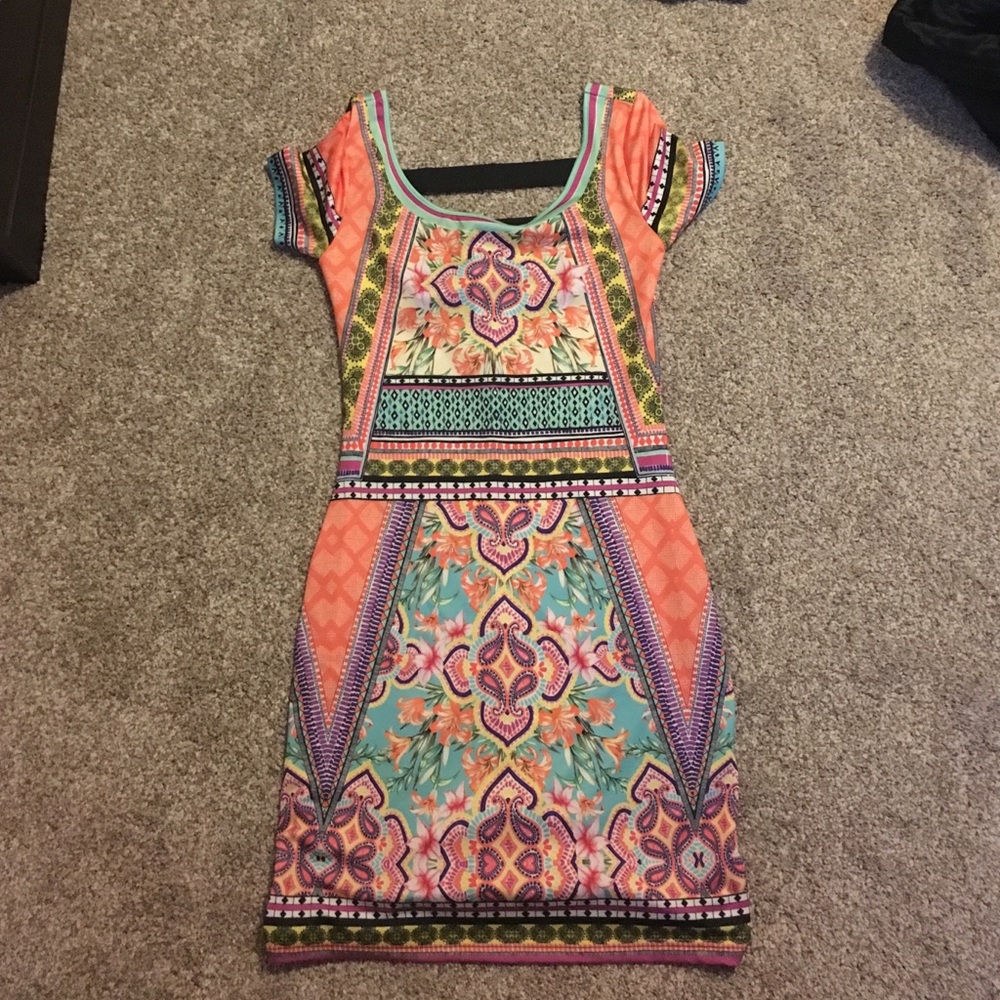 Peach Puff Fitted Dress