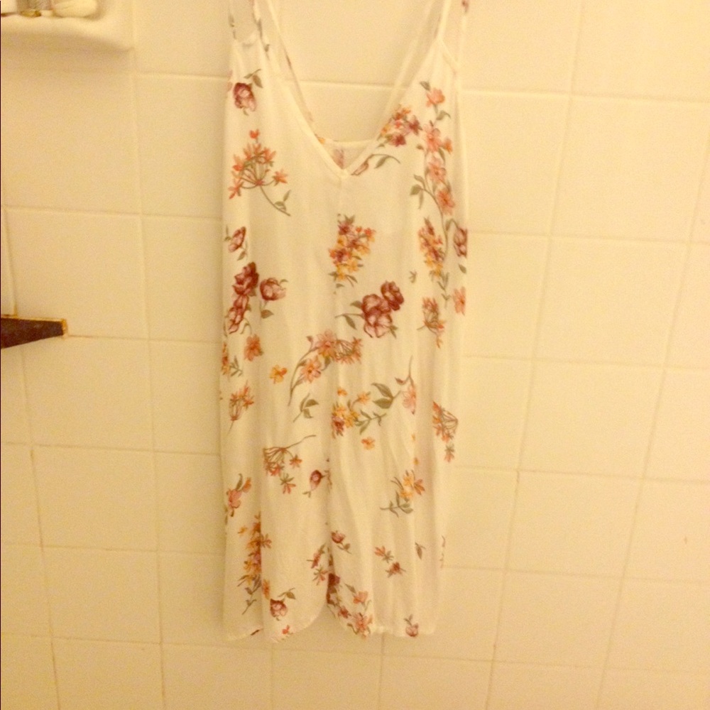 Double strap lily floral printed dress