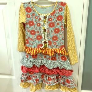 Girls Mustard Pie long sleeved tunic dress size 6x