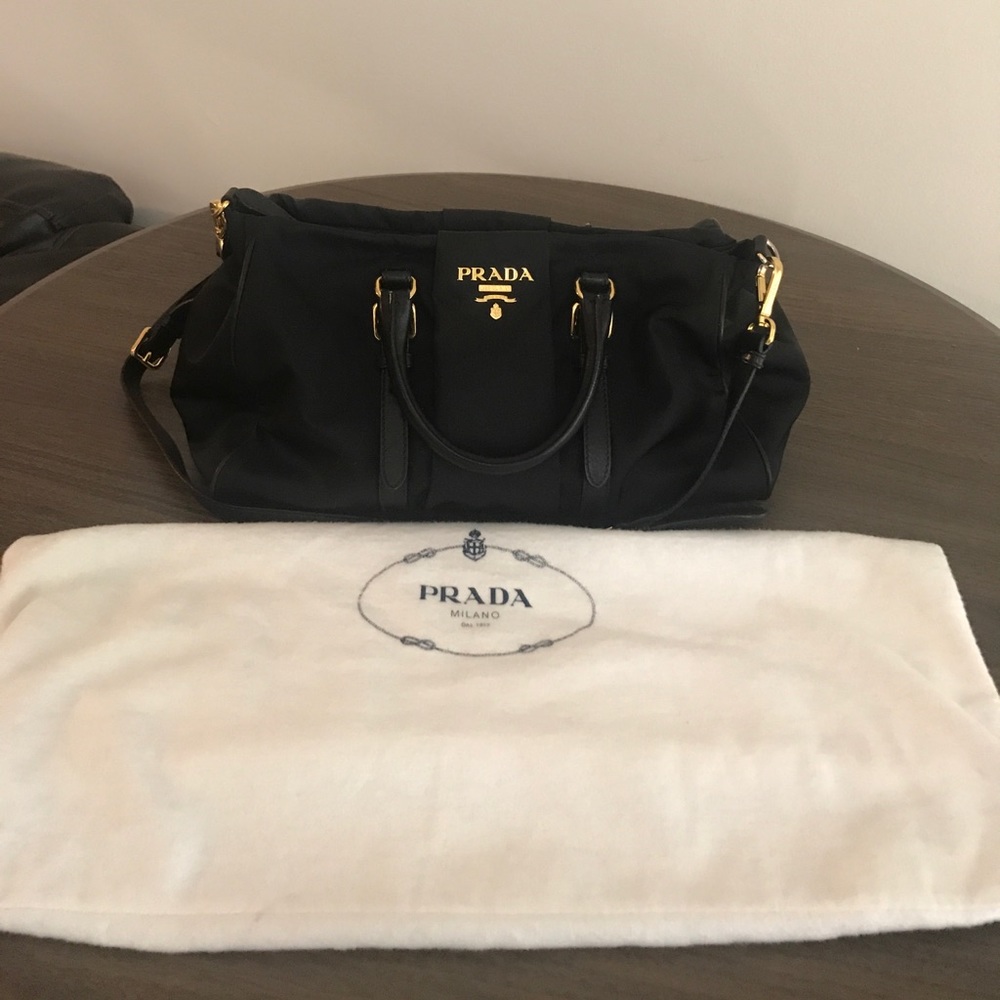 Authentic Prada Tessuto Soft-Calf Shoulder Bag