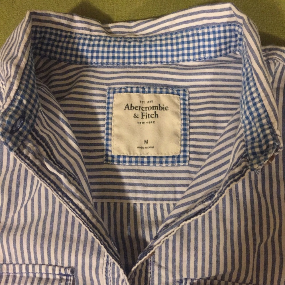 Blue Striped Abercrombie Button Up