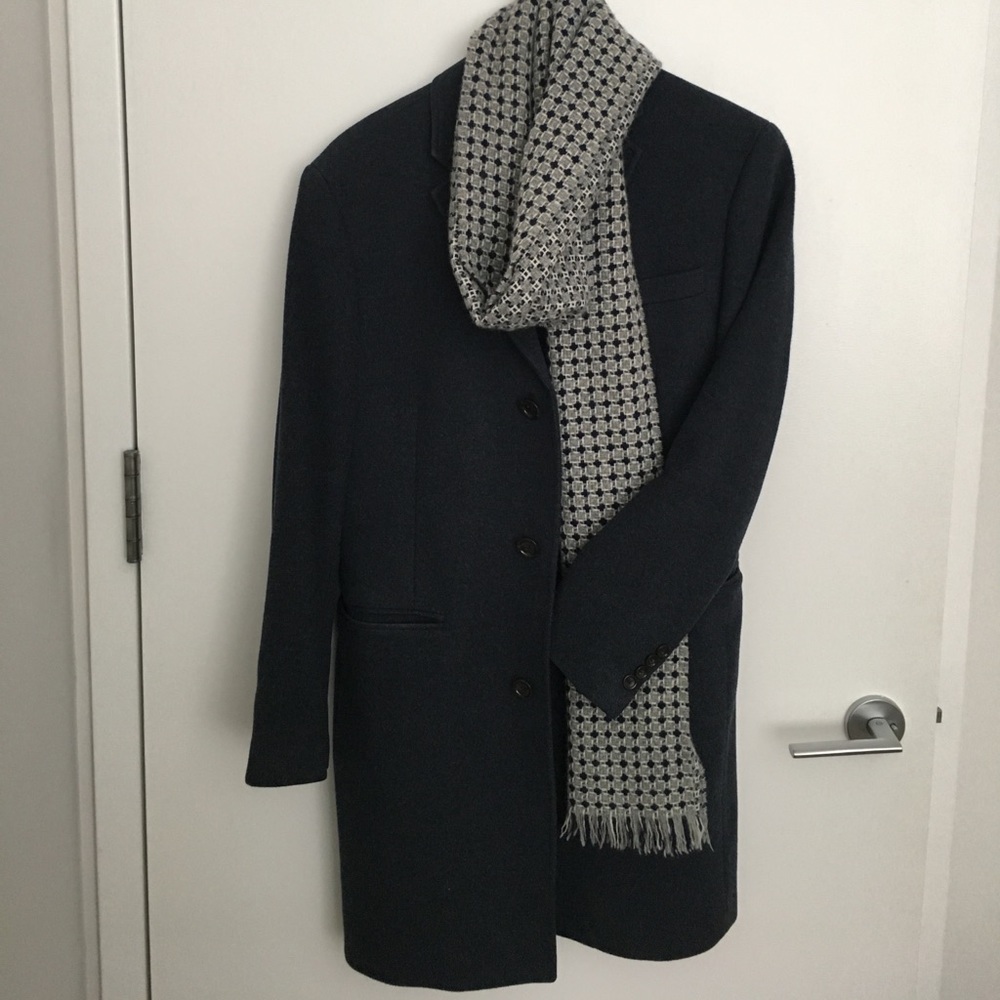 JCrew heather navy blue topcoat