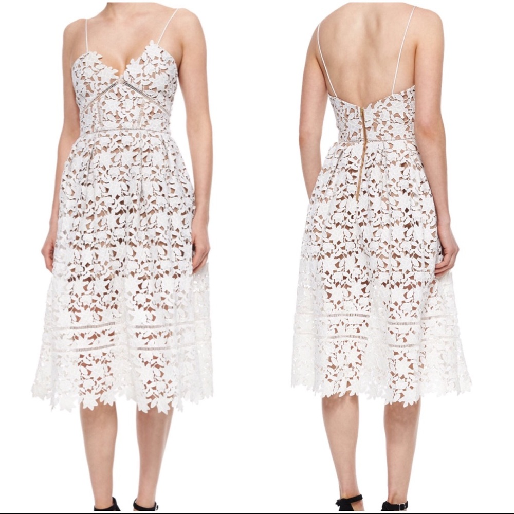 Self-Portrait AZAELEA WHITE LACE S/L Dress (NEW)