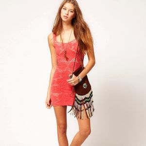 INTIMATELY FREE PEOPLE Coral Lined Medallion Dress