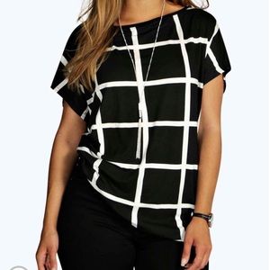 Boohoo Plus Grid Top