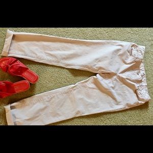 Cotton pants, ankle length, Loft brand, cream, Sz8