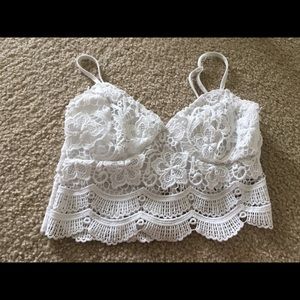 la hearts bralette  lace crop top .