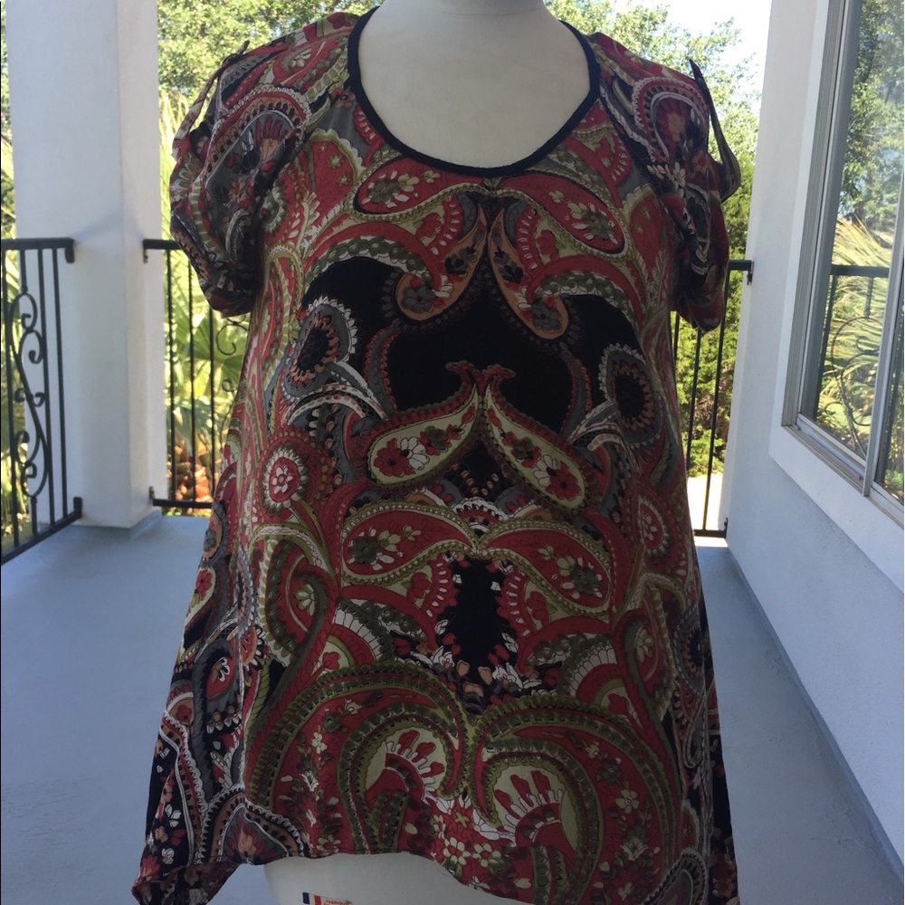 Charming Charlie Paisley Cotton Top