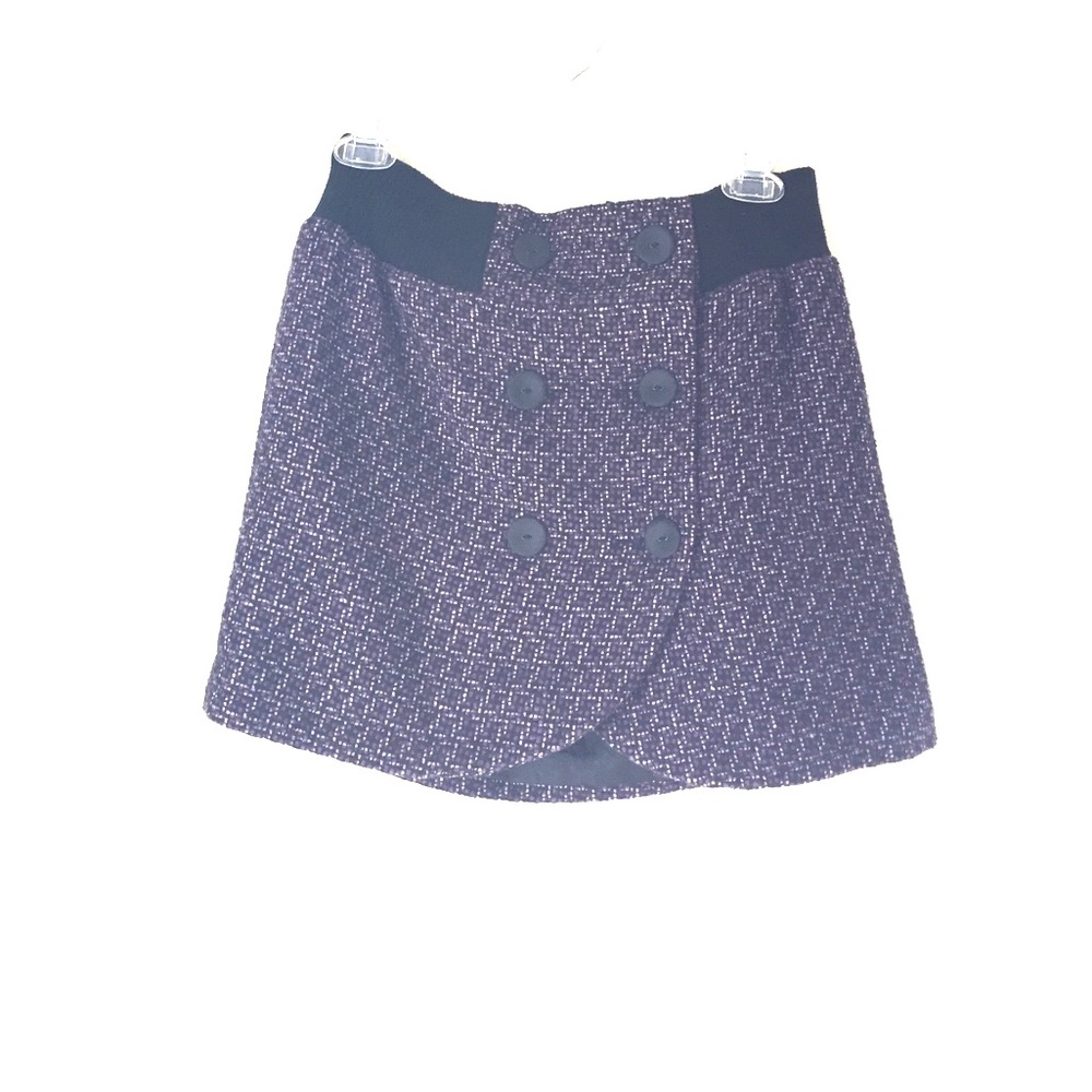Purple and black tweed skirt