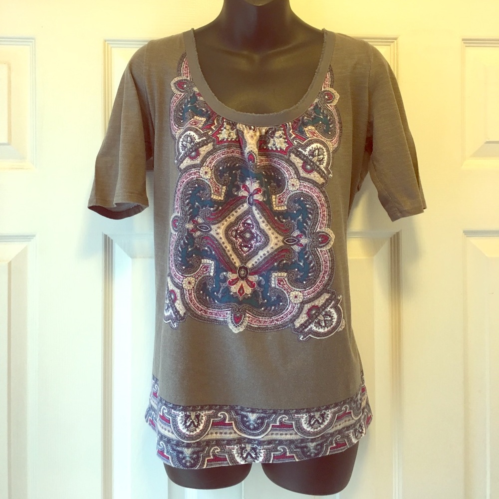 🎉SALE🎉 Akemi + Kin for Anthro Gray Bowknot Top