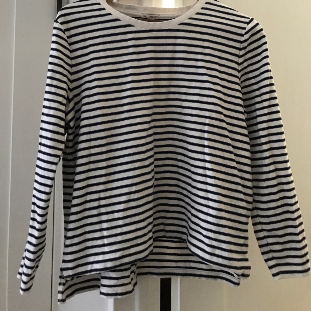 Blue and white stripped sweatshirt