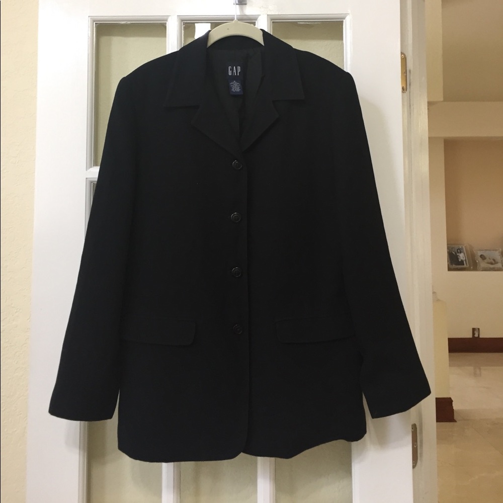 Long Black Fully Lined Jacket From Gap - image 1