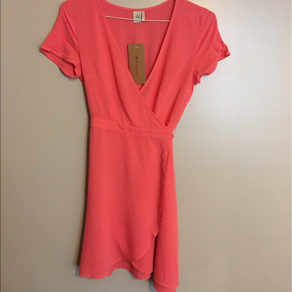 Coral wrap dress! Perfect for Summer!