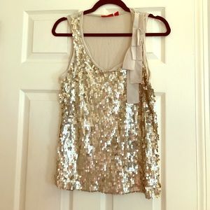 Gold sequined tank
