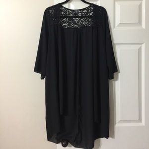 Black Lace Chiffon Kimono