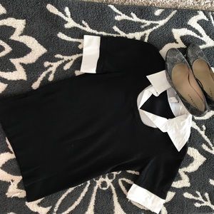 Small Loft black and white sweater & blouse combo