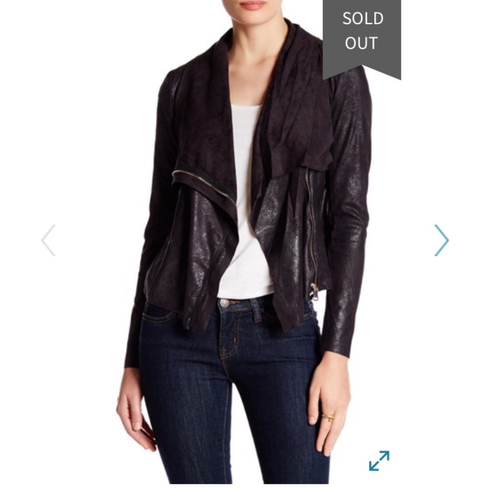 Faux leather moto jacket