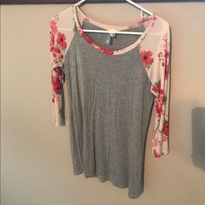 Floral baseball tee