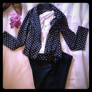 🛍SOLD🛍Navy and white polka dot jacket