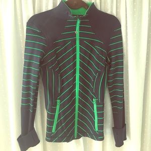Lululemon fitted striped zip up