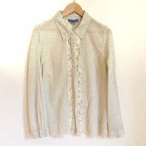 Anthropologie lace panel button up blouse