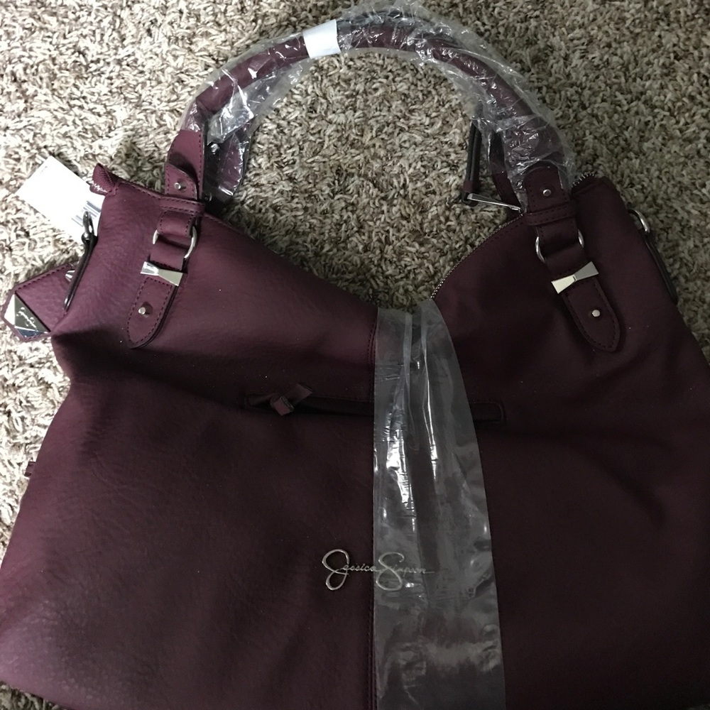 Jessica Simpson large maroon purse