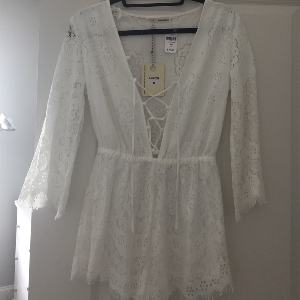 LF white lace romper