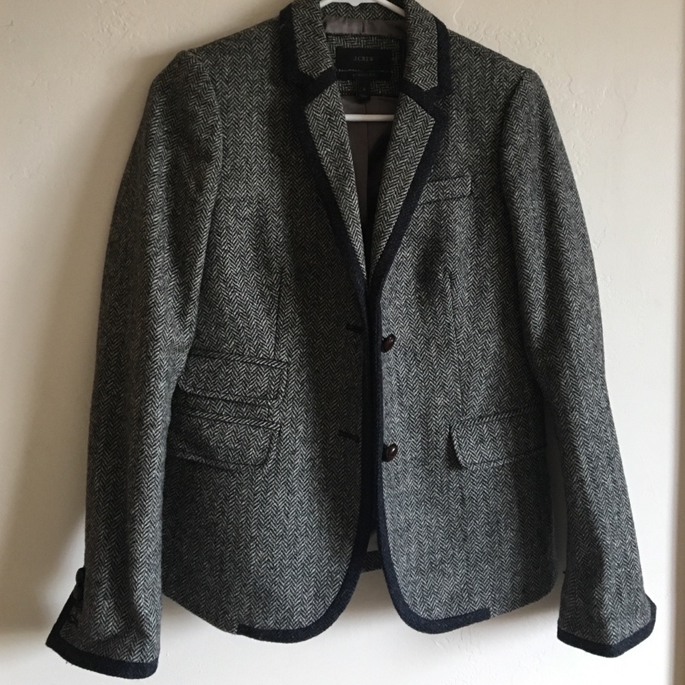 JCrew Schoolboy blazer. Navy Herrington bone Sz 2