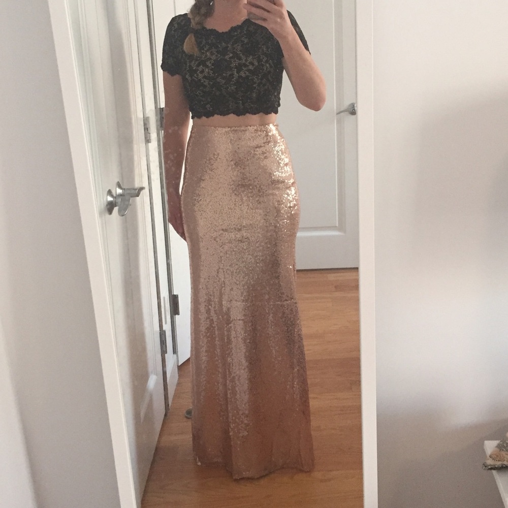Rose Gold sequins skirt