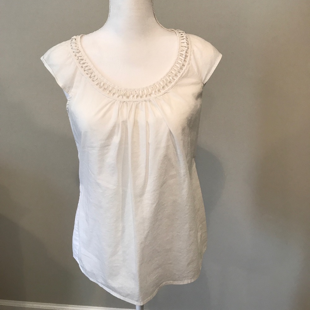 Banana Republic Cap Sleeve white blouse S