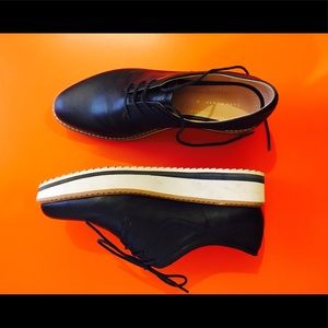 Zara metallic platform bluchers / Platform oxfords