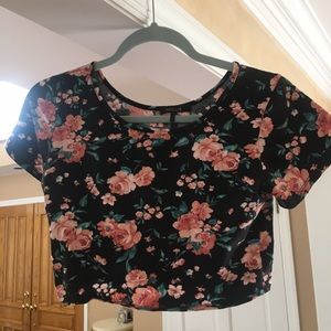 Peach/Pink/Green Floral Print Nollie PacSun Crop Top