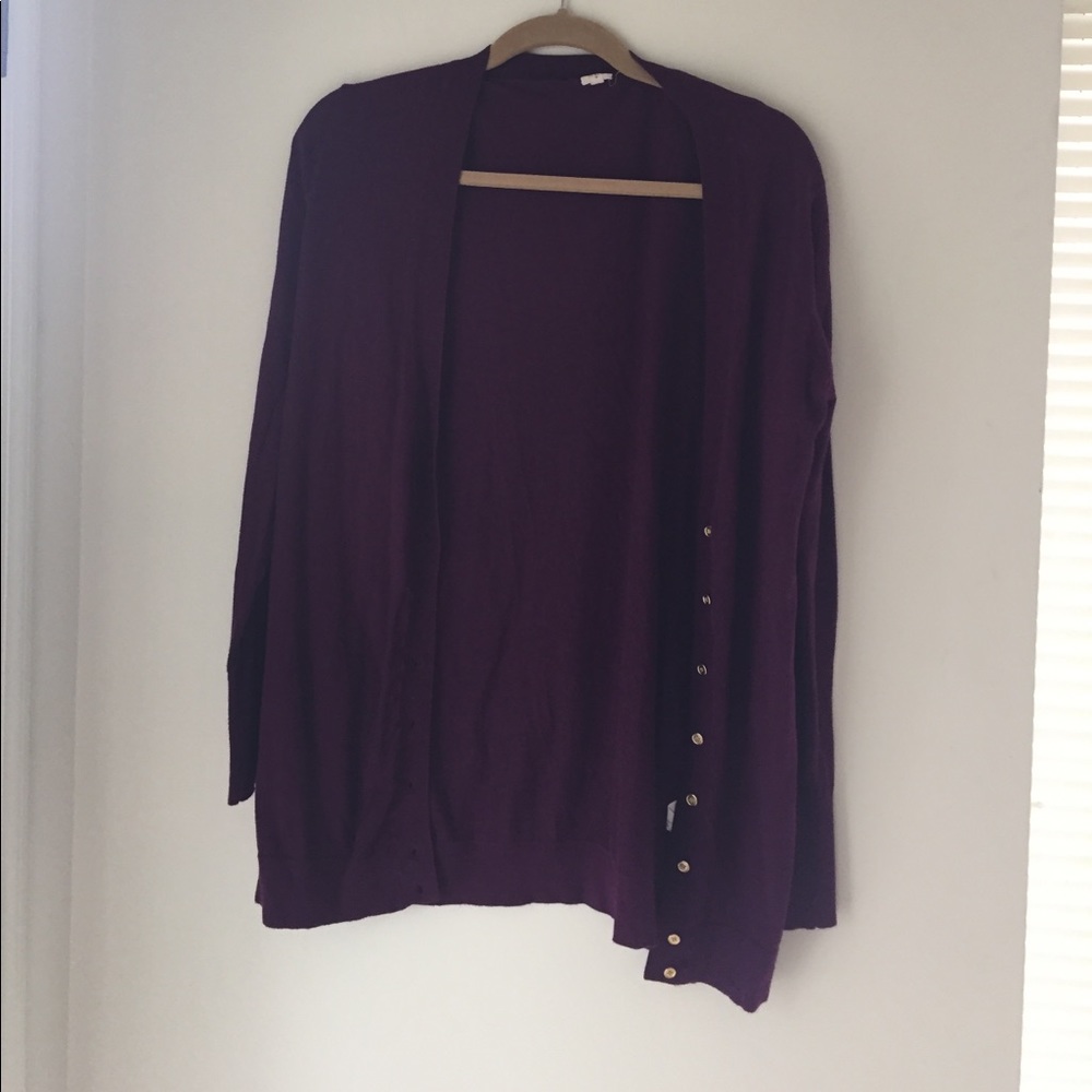 J.crew purple cardigan