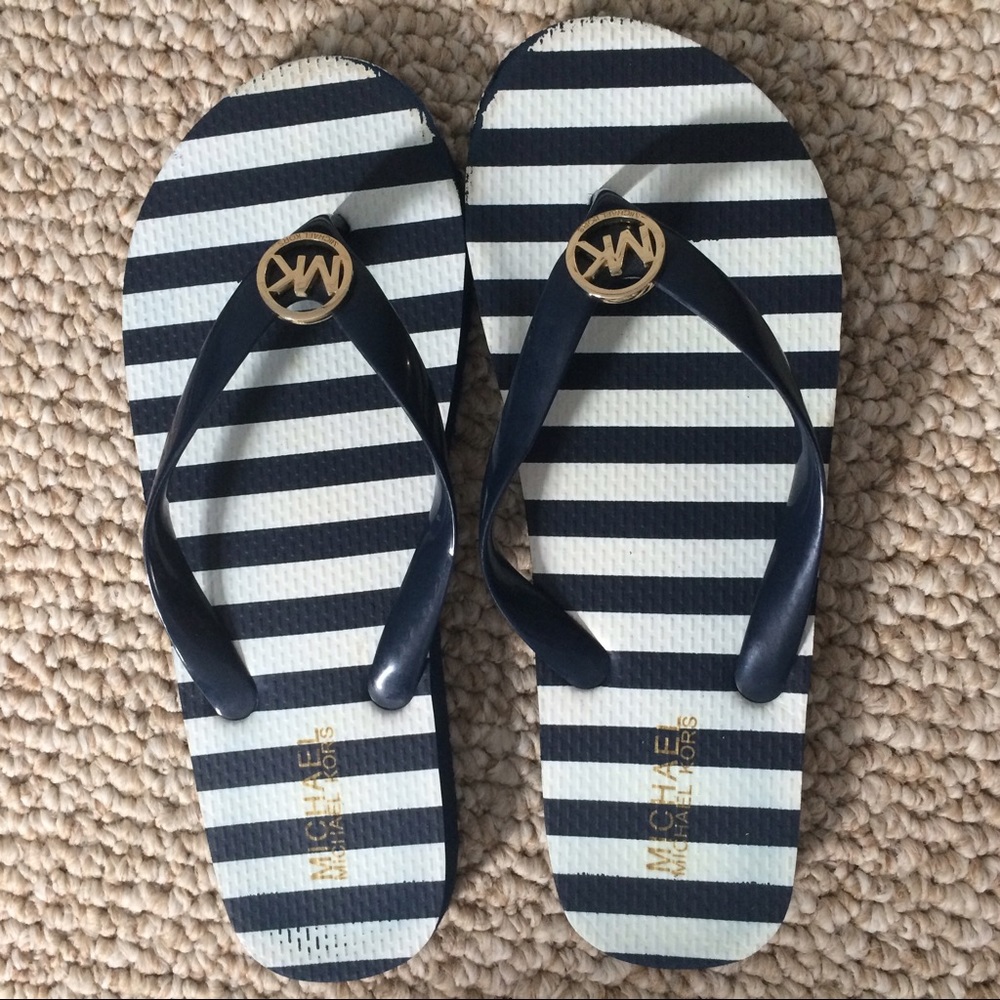 Michael Kors striped flip flop sandals