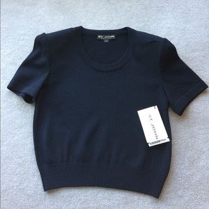 St. John Basics Black Knit Top Size Small