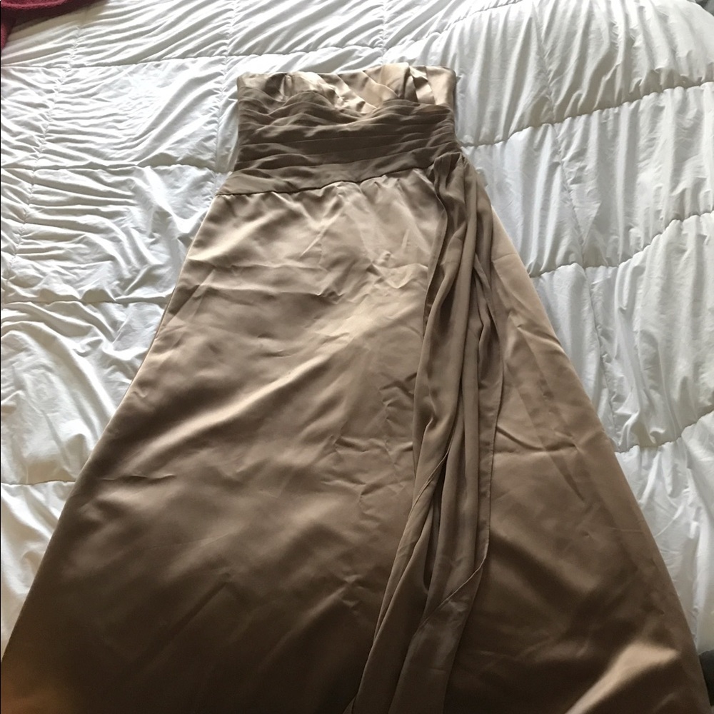 Champagne color David bridal dress