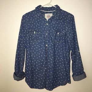 Blue button down shirt