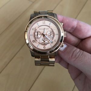 Michael Kors oversized rose gold watch
