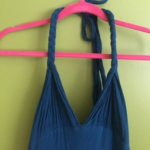 Urban outfitters blue jumpsuit, halter tie neck,