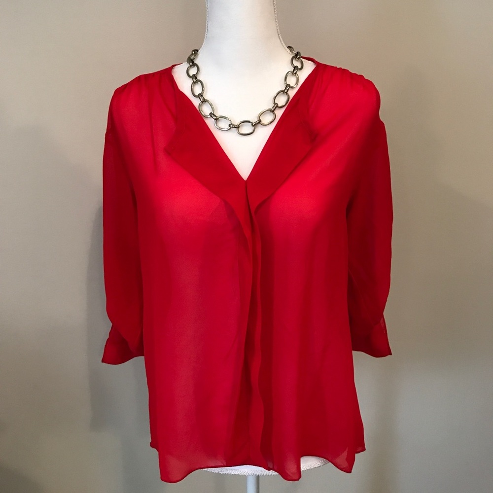 Francesca’s collection red blouse Small